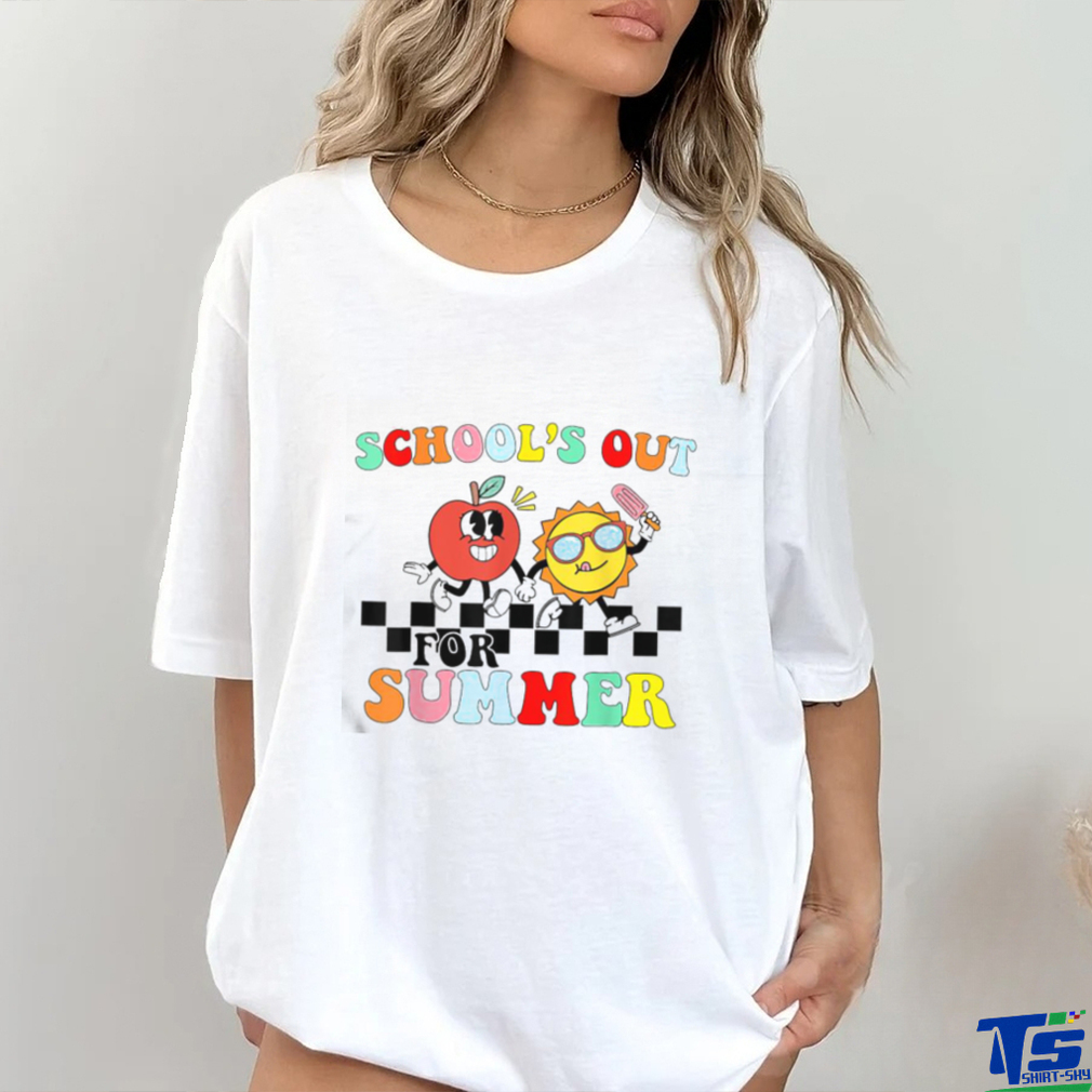 Retro Groovy School’s Out For Summer Graduation Teacher T Shirt