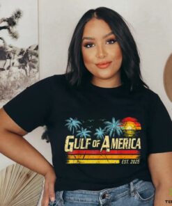 Retro Gulf Of USA America 2025 American Flag Gulf Mexico T Shirt