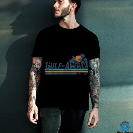 Retro Gulf Of USA America Est 2025 American Flag Gulf Mexico T Shirt