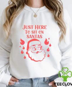 Retro Just Here To Sit Santa Shirt