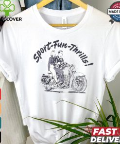 Retro Motorcycle Rider Printed T Shirt