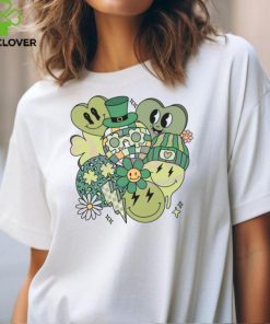 Retro Patricks Day Shamrock Smiley Face shirt