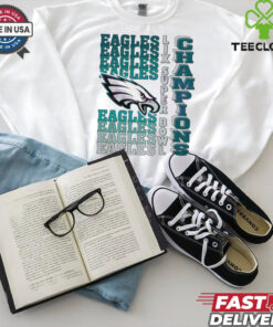 Retro Philadelphia Eagles Gradient Wordmark Lix Super Bowl Champions shirt