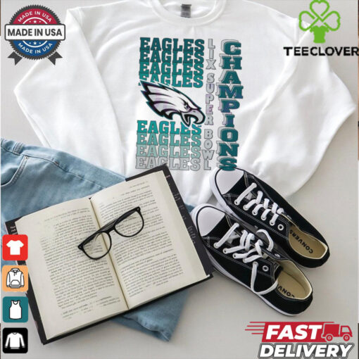 Retro Philadelphia Eagles Gradient Wordmark Lix Super Bowl Champions shirt