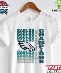 Retro Philadelphia Eagles Gradient Wordmark Lix Super Bowl Champions shirt