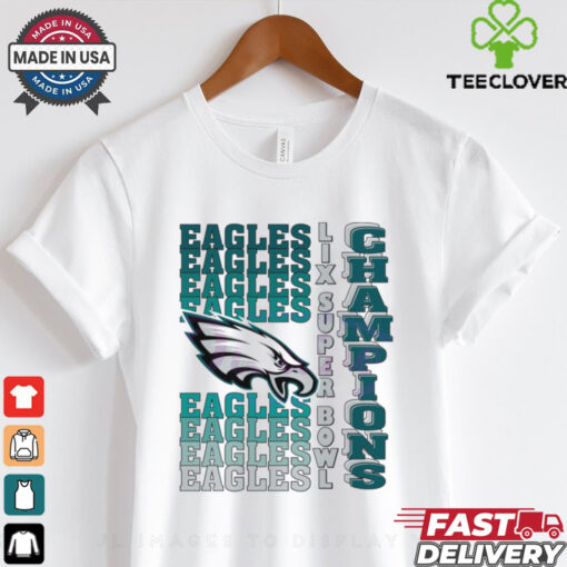 Retro Philadelphia Eagles Gradient Wordmark Lix Super Bowl Champions shirt
