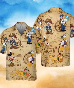 Retro Pirated Of The Caribbean Mickey And Friend Hawaiian Shirt