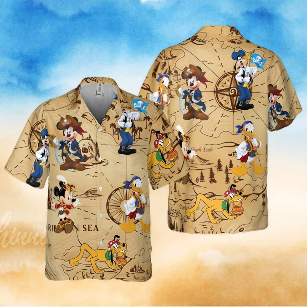 Retro Pirated Of The Caribbean Mickey And Friend Hawaiian Shirt