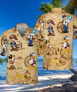 Retro Pirated Of The Caribbean Mickey And Friend Hawaiian Shirt