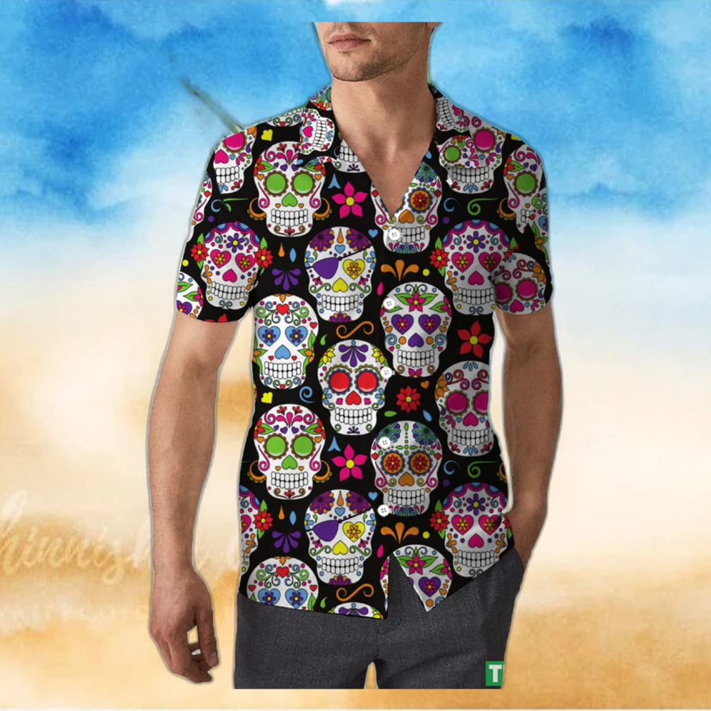 Retro Sugar Skull Halloween Unisex 3D Hawaiian Shirt Floral Gift For Men And Women Holiday Retro Sugar Skull Halloween Unisex 3D Hawaiian Shirt Floral Gift For Men And Women Holiday