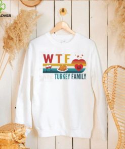 Retro Thanksgiving Wtf Wine Turkey Family Autumn Shirt