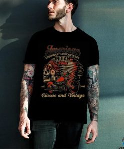 Retro Vintage American Motorcycle Indian For Old Biker Shirt