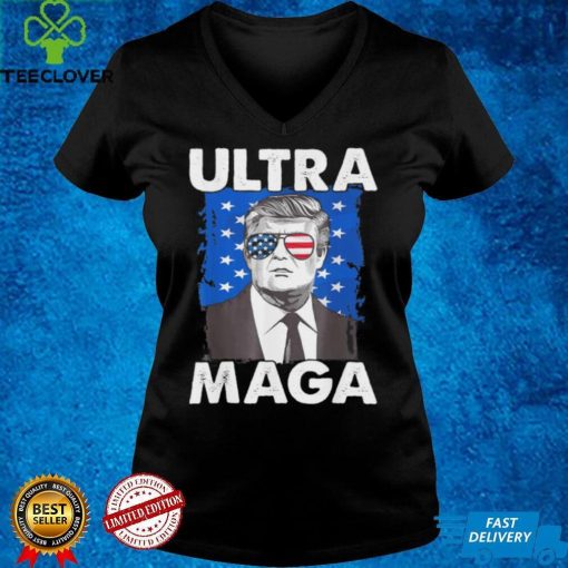 Retro grunge ultra maga Trump usa flag antI Biden patriotic shirt