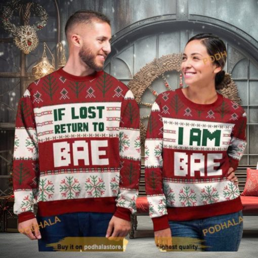 Return to BAE Couple 3D Christmas Sweater, Cute Ugly Christmas Sweater