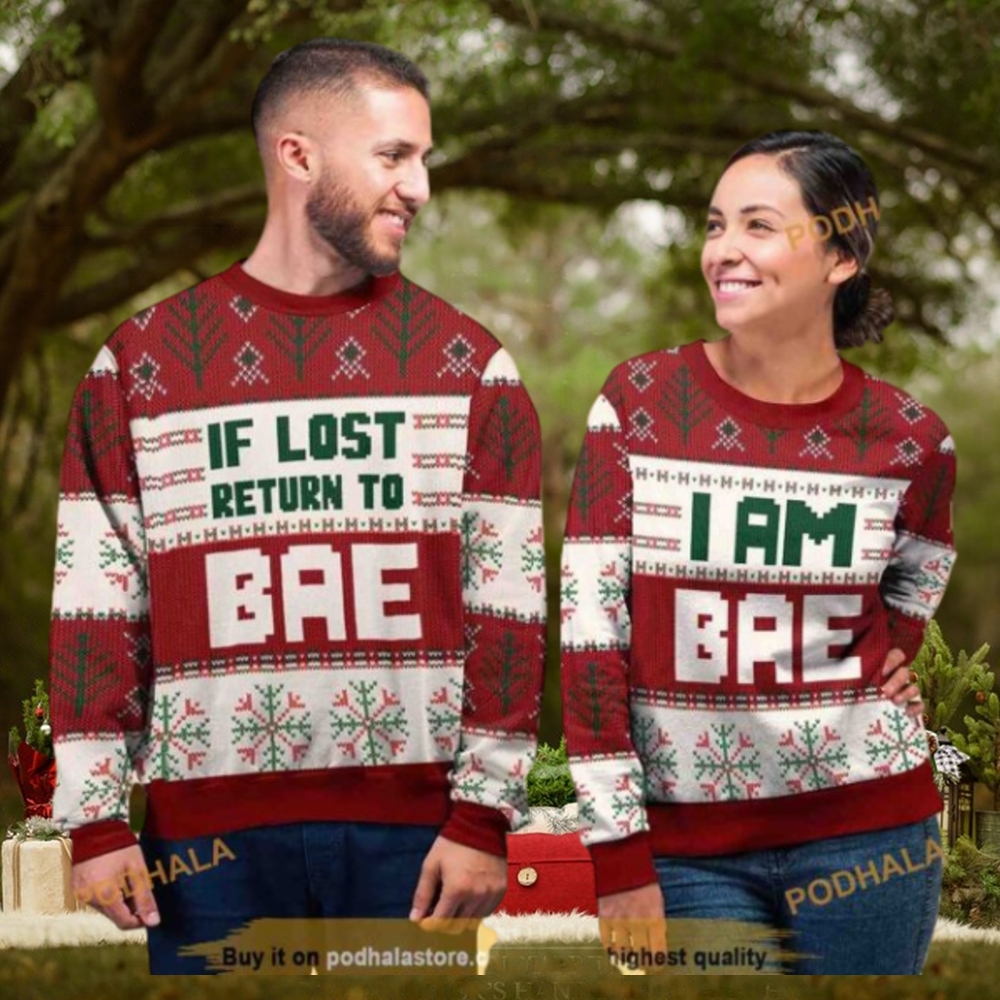 Return to BAE Couple 3D Christmas Sweater, Cute Ugly Christmas Sweater -  Teeclover