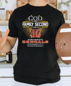 Rhinestone God first family second then Cincinnati Bengals football shirt