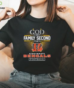 Rhinestone God first family second then Cincinnati Bengals football hoodie, sweater, longsleeve, shirt v-neck, t-shirt