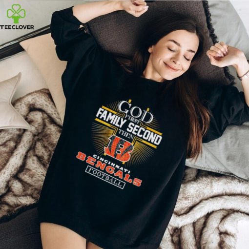 Rhinestone God first family second then Cincinnati Bengals football hoodie, sweater, longsleeve, shirt v-neck, t-shirt