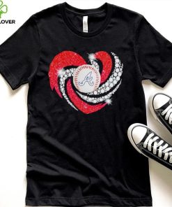 Rhinestone heart Atlanta Braves baseball shirt