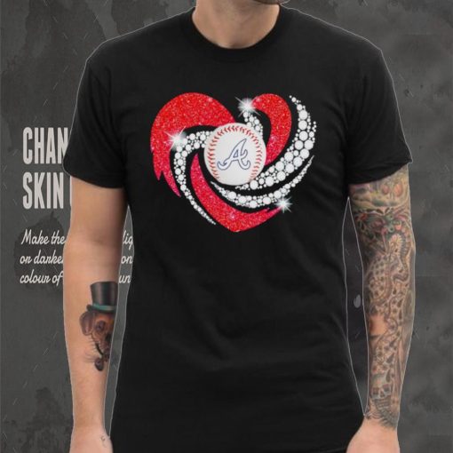 Rhinestone heart Atlanta Braves baseball shirt
