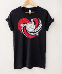 Rhinestone heart Atlanta Braves baseball shirt