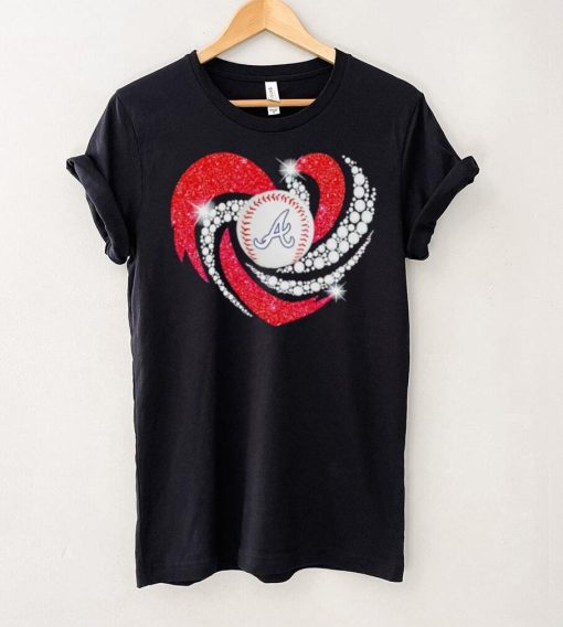 Rhinestone heart Atlanta Braves baseball shirt