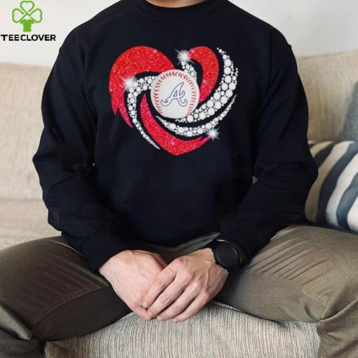 Rhinestone heart Atlanta Braves baseball shirt