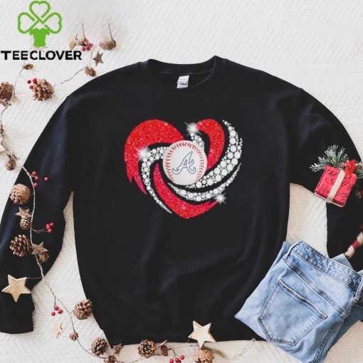Rhinestone heart Atlanta Braves baseball shirt