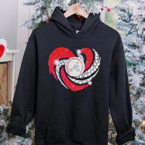 Rhinestone heart Atlanta Braves baseball shirt