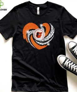 Rhinestone heart Baltimore Orioles baseball shirt