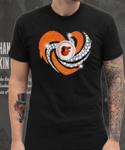Rhinestone heart Baltimore Orioles baseball shirt 2 Rhinestone heart Baltimore Orioles baseball shirt