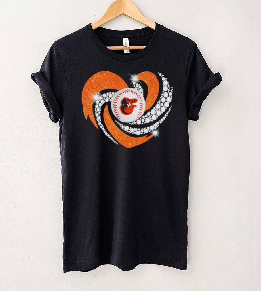 Rhinestone heart Baltimore Orioles baseball shirt Rhinestone heart Baltimore Orioles baseball shirt