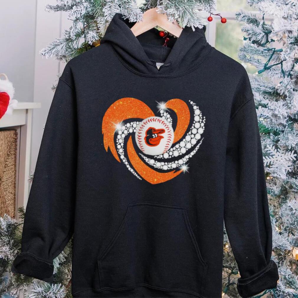 Rhinestone heart Baltimore Orioles baseball shirt Rhinestone heart Baltimore Orioles baseball shirt