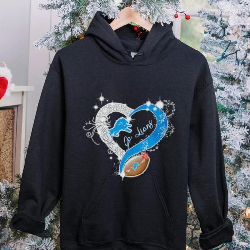 Rhinestone heart Detroit Lions go Lions hoodie, sweater, longsleeve, shirt v-neck, t-shirt