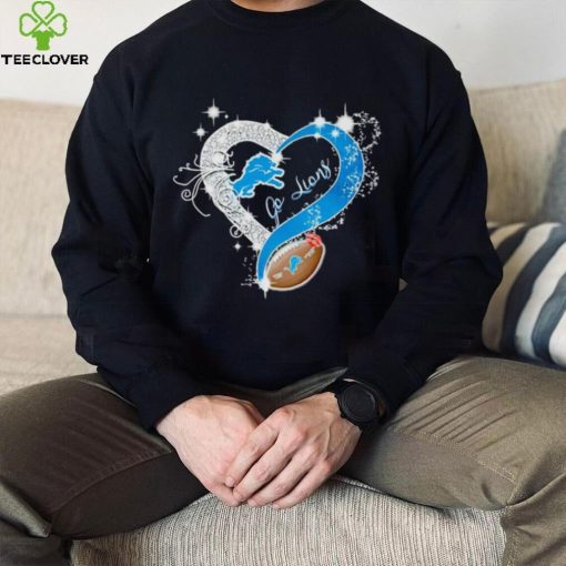 Rhinestone heart Detroit Lions go Lions hoodie, sweater, longsleeve, shirt v-neck, t-shirt