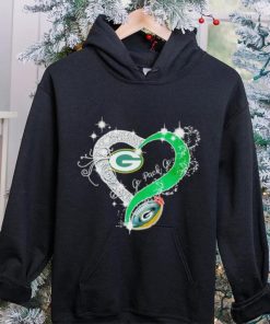 Rhinestone heart Green Bay Packers go Pack go shirt