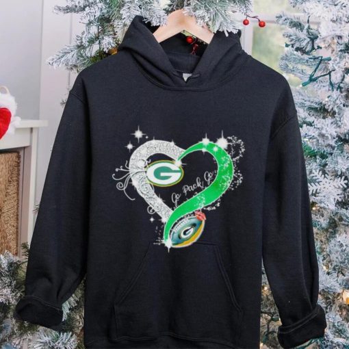 Rhinestone heart Green Bay Packers go Pack go hoodie, sweater, longsleeve, shirt v-neck, t-shirt