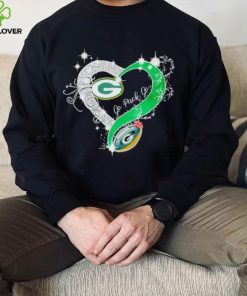 Rhinestone heart Green Bay Packers go Pack go hoodie, sweater, longsleeve, shirt v-neck, t-shirt