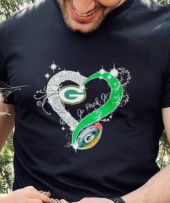 Rhinestone heart Green Bay Packers go Pack go hoodie, sweater, longsleeve, shirt v-neck, t-shirt