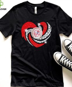 Rhinestone heart New York Yankees baseball shirt
