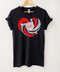 Rhinestone heart New York Yankees baseball shirt