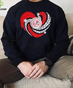 Rhinestone heart New York Yankees baseball shirt