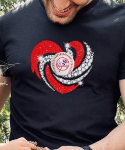 Rhinestone heart New York Yankees baseball shirt