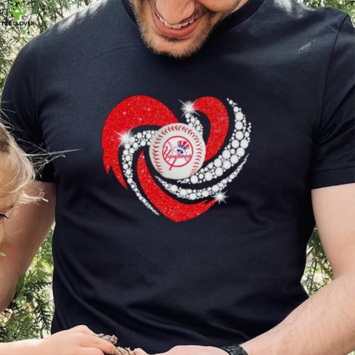 Rhinestone heart New York Yankees baseball shirt