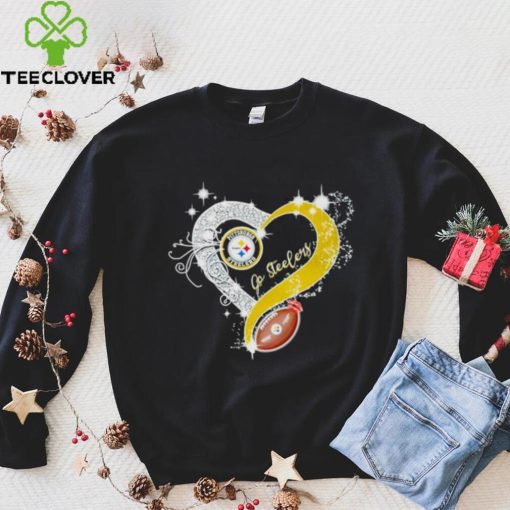 Rhinestone heart Pittsburgh Steelers go Steelers hoodie, sweater, longsleeve, shirt v-neck, t-shirt