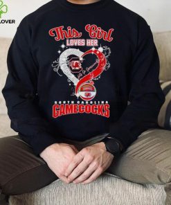 Rhinestone heart This girl loves her South Carolina Gamecocks shirt 3 Rhinestone heart This girl loves her South Carolina Gamecocks shirt