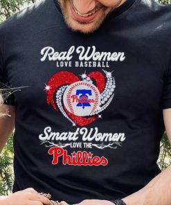 Rhinestone real women love baseball smart women love the Phillies shirt 2 Rhinestone real women love baseball smart women love the Phillies shirt