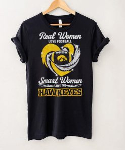 Rhinestone real women love football smart women love the Hawkeyes shirt