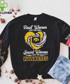 Rhinestone real women love football smart women love the Hawkeyes shirt