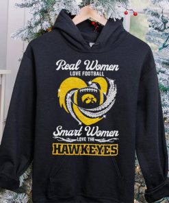 Rhinestone real women love football smart women love the Hawkeyes shirt